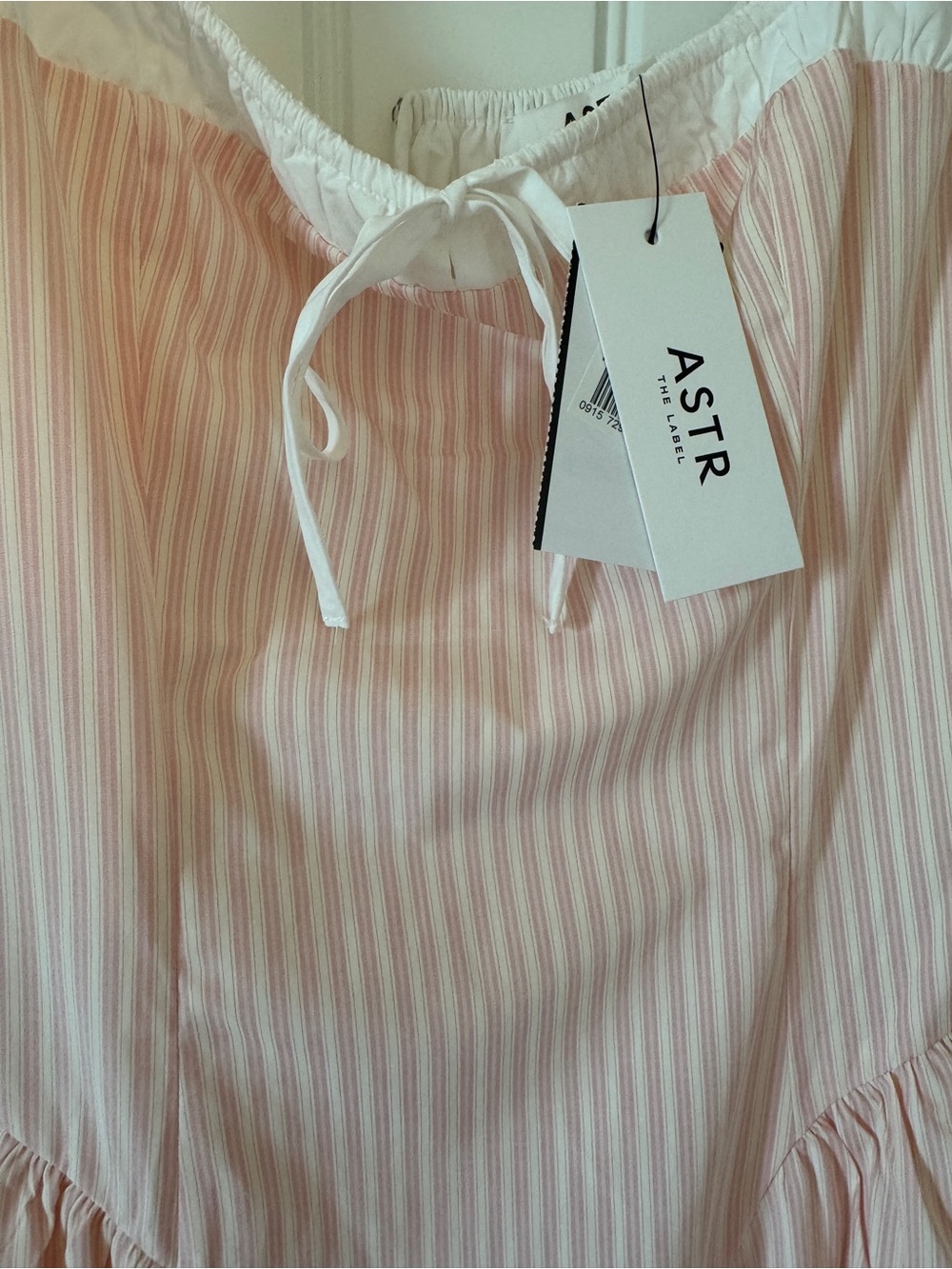 ASTR Blush Pink Square-Neck Midi Dress with Tie Detail - Picture 6 of 6